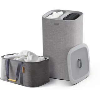 Joseph Joseph - Love your Laundry Set, Tota Trio 60 l & Hold-All Faltbarer Wäschekorb, grau