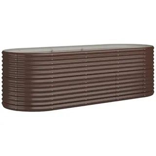 vidaXL Hochbeet Pulverbeschichteter Stahl 224 x 80 x 68 cm Braun