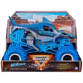 Monster Jam, offizieller Megalodon Monster Truck, Druckguss-Fahrzeug zum Sammeln im Maßstab 1:24, Spielzeug für Kinder ab 3 Jahren