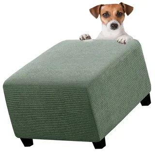 Fußhocker Schonbezug Hockerbezug 40x40/45x45/50x50/60x60 Stretch Silberfuchssamt Ottomane Bezug Quadratisch Protector Überzug für Hocker Hussen(12#,31x31in/80x80cm)