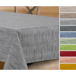 Wachstuchtischdecke rund oval eckig, Georginias Tischdecke abwischbar, Farbe und Größe wählbar (Oval 140 x 220 cm Grau)