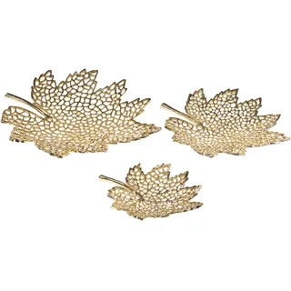Beliani Dekoschale Aluminium Gold 3er Set PEMALI