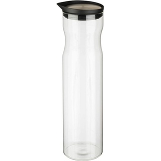 APS Glaskaraffe mit Deckel, 1,2 Liter, Glas/Edelstahl, Serviergefässe, Transparent