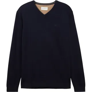 Tom Tailor BASIC V-NECK Pullover Blau/Grau 3XL