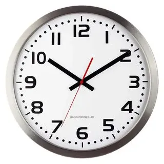 Eurotime Wanduhr 59990, Edelstahl, analog, Funkuhr, Ø 40 cm, silber