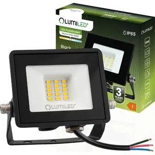 Lumiled Außenstrahler Kunststoff, Metall 10 W 900 lm IP65 Dämmerungssensor schwarz