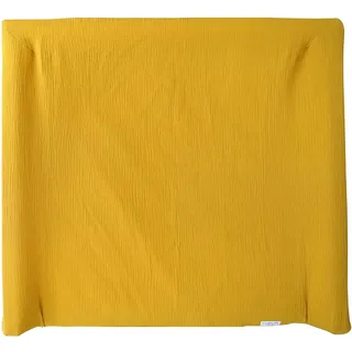 Blausberg Baby - Bezug kompatibel mit IKEA-Wickelauflage Vädra 74x80 cm – in Senf-Gelb - aus 100% Baumwolle-Musslin, Oeko-Tex ® Standard 100 zertifiziert