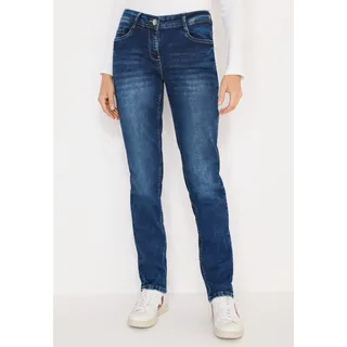 Cecil Comfort-fit-Jeans CECIL, Damen, Gr. 36, Länge 34, mid blau wash, Jeans, 78% Baumwolle, 20% Polyester, 2% Elasthan, unifarben, lang, Jeans, Middle Waist