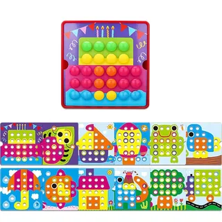 Mosaik Steckspiel Kinder Montessori Kinderspielzeug für Kinder Steckspiel ab 2 3 4 5 Spielzeug Spielzeuggeschenke für Frühes Lernen