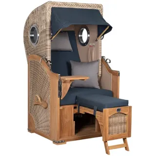Strandkorb Rantum Single Bullauge Teak PE Shell Dessin 593