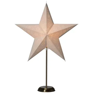 Konstsmide Weihnachtsbeleuchtung  Papierstern weiß messing Metall-Fuß 5Za