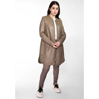 Ledermantel MAZE "4202040", Damen, Gr. L, braun (mud), Obermaterial: 100% Lammleder / Futter: 100% Polyester, Mäntel