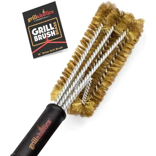 Grillaholics Essentials Grillbürste aus Messing, weichere Messingborsten, Drahtgrillbürste für sichere Reinigung von Porzellan- und Keramikrosten
