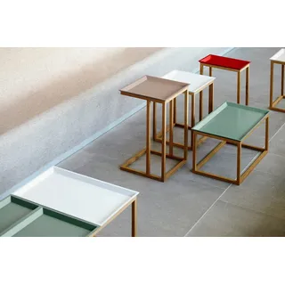Beistelltisch Mira 57 x 35 x 35 cm, inklusive Tablett Blau