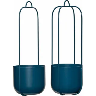 Hübsch Hängende Blumentöpfe petrol Metall 2 St.