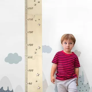 Messlatte für Kinder aus Holz, Holz Messlatten für Baby Kleinkinderzimmer, Größentabelle & Höhenmessung für die Wand Kinderzimmer Wanddekoration & Zimmer hängende Wanddekoration klappbar