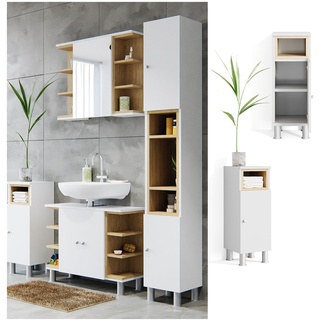 Vicco Badschrank AQUIS weiß Eiche Midischrank Bad Schrank Badregal Badezimmer