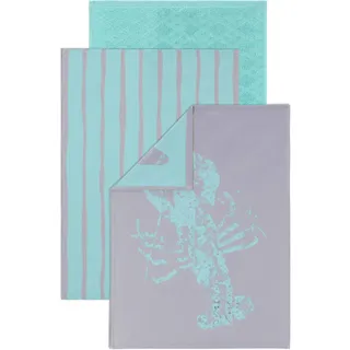 Vossen Küchentücher-Set Lobster Luxe dreamy blue, 3 Stück
