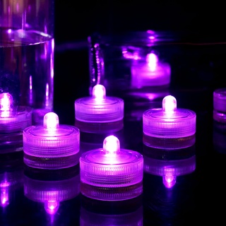 HL Unterwasser-LED-Licht, rosa wasserdichte flammenlose Teelichter, Pool-Lichter für zu Hause Vase Festival-Hochzeitsparty-Dekoration 24pcs