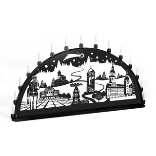 Schwibbogen Lichterbogen Chemnitz Bergmann Weihnachten Metall XXXL Außen schwarz
