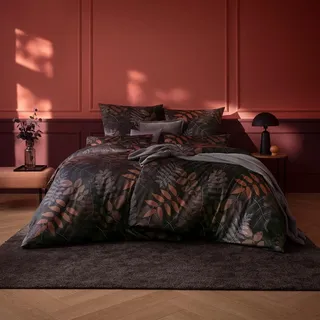 Estella Mako-Satin Bettwäsche Malou pflaume Kissenbezug einzeln 40x80 cm - rot;braun;schwarz