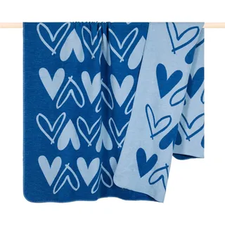 PAD HEART Kuscheldecke 150 x 200 cm Blau