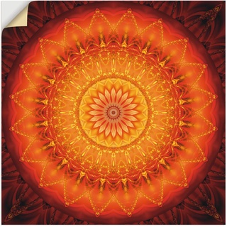 Wandbild ARTLAND "Mandala Energie 1" Bilder Gr. B/H: 70 cm x 70 cm, Wandaufkleber - Vinyl Muster quadratisch, 1 St., orange Kunstdrucke als Leinwandbild, Wandaufkleber oder Poster in versch. Größen