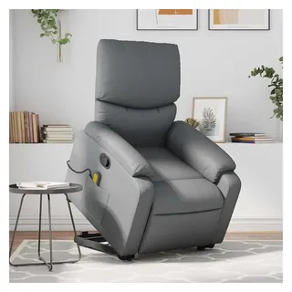vidaXL Massagesessel mit Aufstehhilfe Kunstleder 99 x 99 x 99 cm Grau