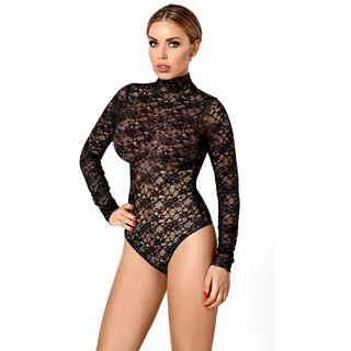Hamana Stringbody Damen Dessous Reizwäsche Body mit Spitze schwarz erotisch mit Hakenver schwarz M