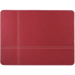 Nikalaz 1 Stück Platzdeckchen, Platzset, Platzmatte, Tischset, 40 x 30 cm, aus recyceltem Leder (ROT)