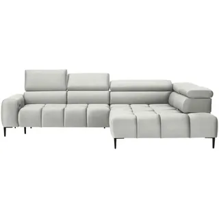Welnova Ecksofa, Creme, Metall, 5-Sitzer, Ottomane rechts, L-Form, 300x216 cm, Made in EU, Typenauswahl, Stoffauswahl, seitenverkehrt erhältlich, Hocker erhältlich, Wohnzimmer, Sofas & Couches, Wohnlandschaften, Ecksofas
