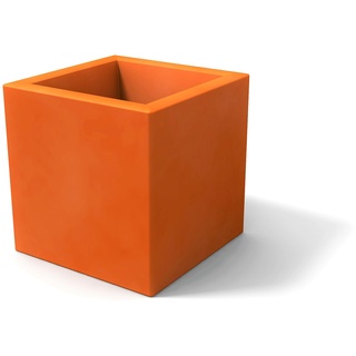 Kloris Moderner Würfelpflanzer, quadratisch, ELLENICO 45 Polyethylen, Farbe: Orange, Gesamtes Fassungsvermögen: 45 x 45 cm, Höhe und Tiefe: 45 cm. Made in Italy