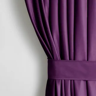 AmeliaHome Restilo Set Vorhang H 245 x B 140 cm mit Raffhalter 54 x 10 cm Velvet Optik Violett 1 St. Kräuselband Wellenband Samt Halbverdunkelungsvorhang Fensterdekoration Dekoschal Dekorvorhang