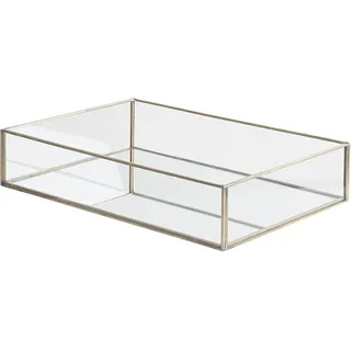 Beliani Dekotablett GRENOBLE Glas, Silber