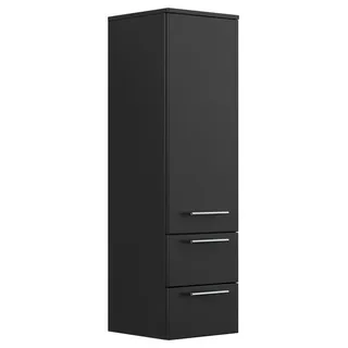 Magnolia Home Hängeschrank Hochschrank 120 cm schwarz mit Glaseinlagen