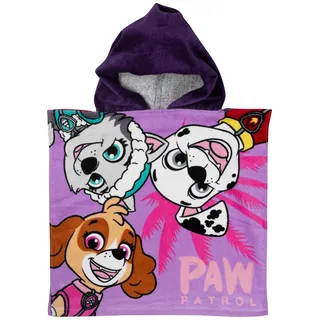 UNITED LABELS Paw Patrol Badeponcho Handtuch Badetuch mit Kapuze, 50 x 100 cm, in lila | Gr.: onesize