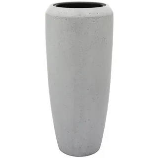 Flingora Bodenvase Cleo, mit Einsatz - Fiberglas - Indoor & Outdoor - Zementgrau - Höhe 51 cm grau Ø 34 cm x 75 cm