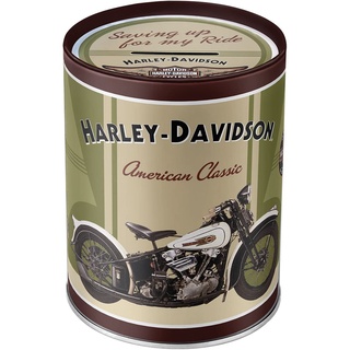 Nostalgic-Art Retro Spardose, 1 l, Harley-Davidson Knucklehead – Geschenk-Idee für Biker, Sparschwein aus Metall, Vintage Blech-Sparbüchse