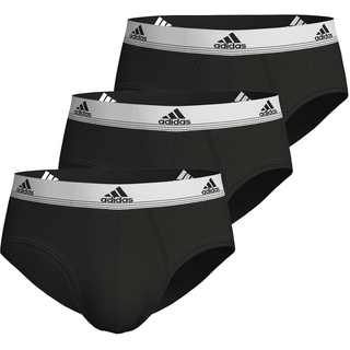 adidas Herren Multipack Brief (3pk) und Active Flex Cotton Slip (6 Pack) Unterwäsche, Schwarz 1, M