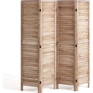 Vevor Raumteiler Paravent aus Holz 4-teiliger faltbarer Sichtschutz, 170 cm hoher Raumteiler, tragbarer Dekorationsschirm zur Raumtrennung mit euro... - Braun