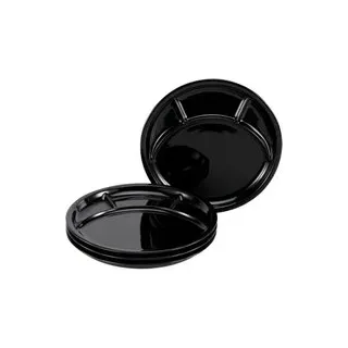 CreaTable Grill-/Fondueteller-Set UNIVERSAL schwarz Porzellan - schwarz