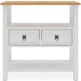 Idimex Waschbeckenunterschrank Tequila 2 Schubladen 80 x 55 x 40 cm Weiß/Eiche
