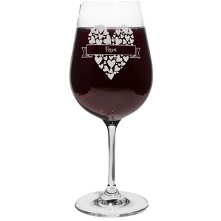 printplanet® Rotweinglas mit Namen Petra graviert - Leonardo® Weinglas mit Gravur - Design Herz