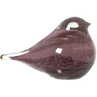 DRW Figur Vogel, Glas, Rosa, Erde, 11,5 x 7 x 7,5 cm