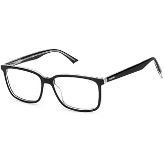 Polaroid Brille mit Sehstärke für Herren optional mit Sonnenbrillentönung oder Blaulichtfilter, Rechteckig, gefertigt aus Acetat, Modell: Pld D394 (inklusive Brillenetui)