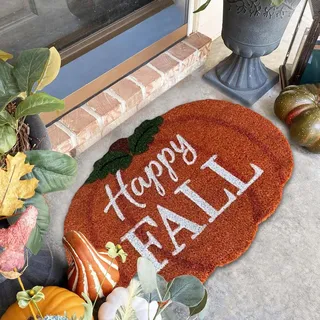 Fußmatte Herbst,Kürbis Fussmatte Herbst,Herbst Fußmatte für Innen Außen,Kürbis Ahornblatt Türmatte Herbst,Welcome Mat Herbst Deko Halloween Fußabtreter Rutschfest für Flur,Terrasse,Eingangsbereich (E)