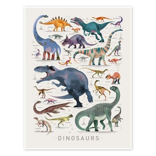 Posterlounge Poster Dieter Braun, Dinosaurier II (Englisch), Klassenzimmer Illustration bunt 90 cm x 120 cm