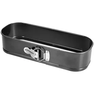 VITA PERFETTA 1 x Springform, abnehmbar, rechteckige Kuchenform mit Tablett, Antihaftbeschichtung, abnehmbarer Boden, Stahl (31 x 12 cm)