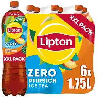 Lipton Ice Tea Zero Peach, 6x1,75l – Eistee Pfirsich Geschmack, Einweg