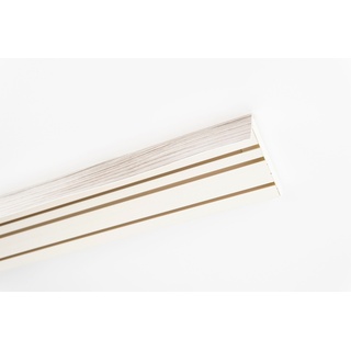 Gardinenschiene GARESA "Kunststoffschiene mit Blende" Gardinenstangen Gr. 3 läufig, beige (eschefarben) Gardinen Vorhänge Deckenmontage, mit Kunststoffverbinder verlängerbar, einfache Montage, schlicht